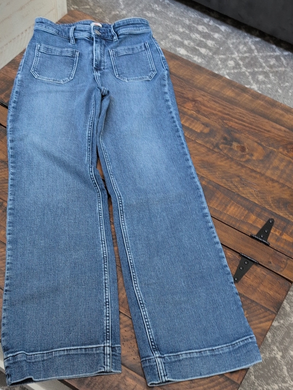 Faherty Light Blue Wide-Leg Denim Jeans